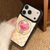 Applicable iphone16Apple17promax Phone case13Gilded Checkered Heart14Good-looking15Hard case12