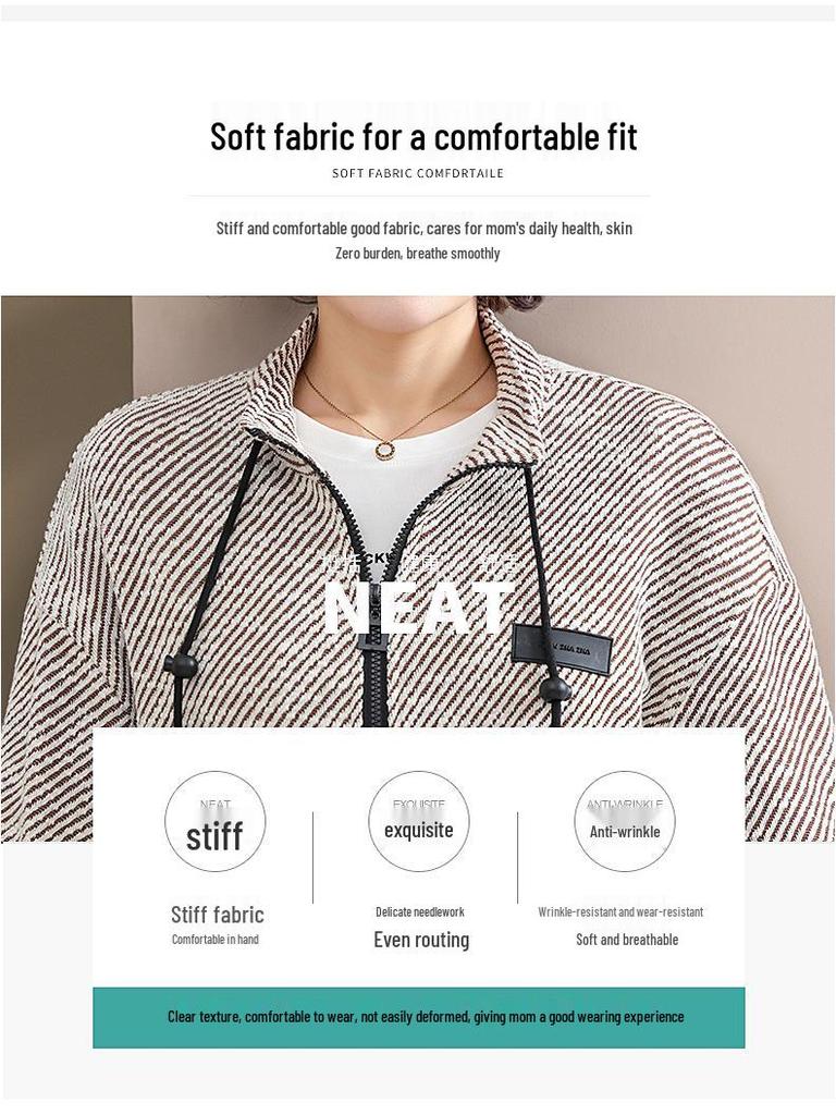 Mom's Trendy Jacket Set: Spring/Autumn 2025 Fashion for Middle-Aged & Elderly Women