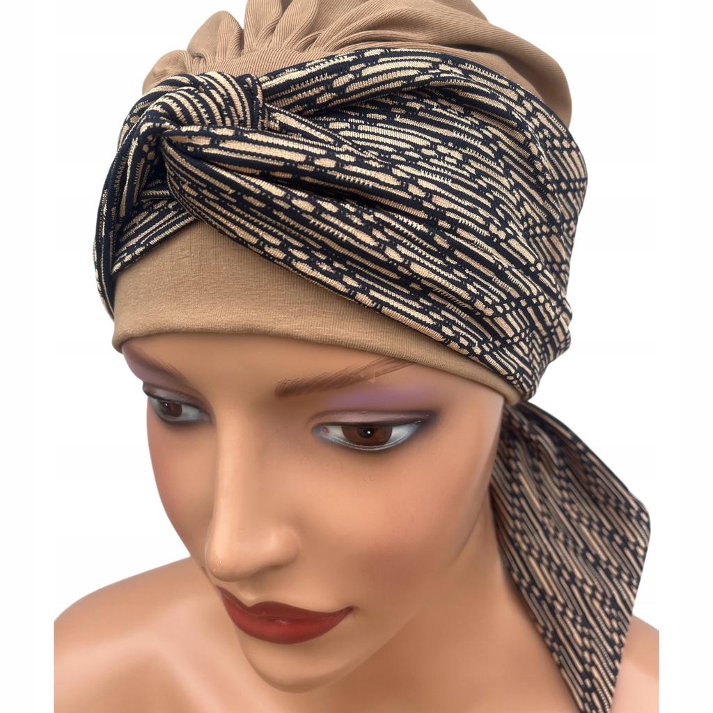 Lena Nude530 Damen Turban Baumwoll Kopftuch Auch Nach Chemotherapie