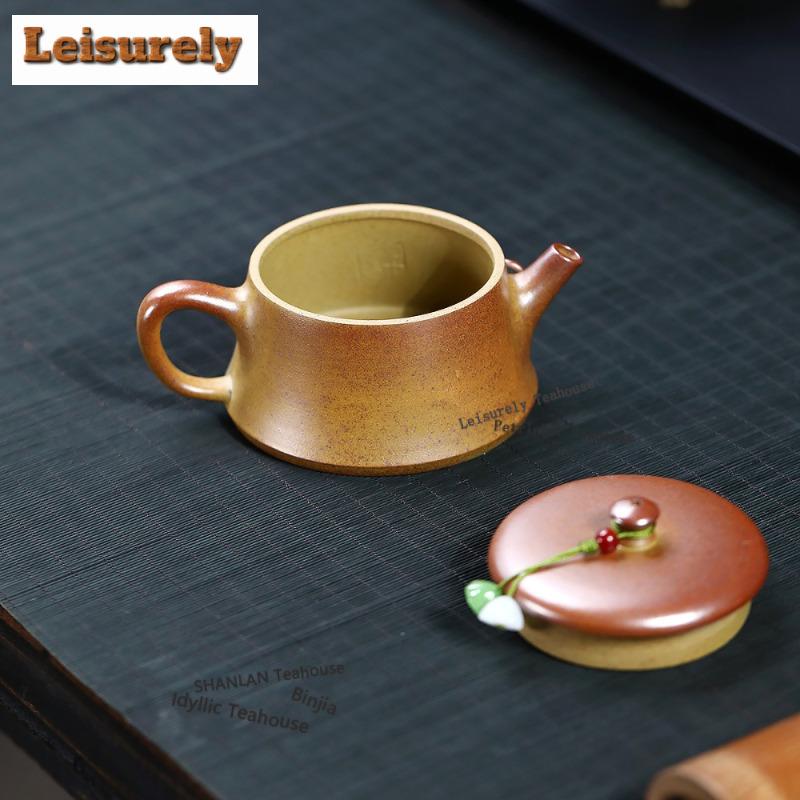 150ml Yixing Lila Ton Teekannen Handgemacht Stein Schöpfkännchen Rohmaterial Goldabschnitt Ton Teefilter Kanne Mit Sieb Zisha Teegeschirr
