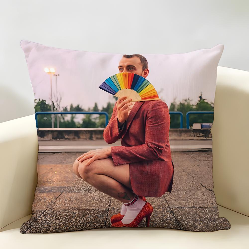 Singer SSam Smith Cushion Cover Natural Linen Organic Fabric DoubleSided Printing Room Sofa Decor Pillow Case