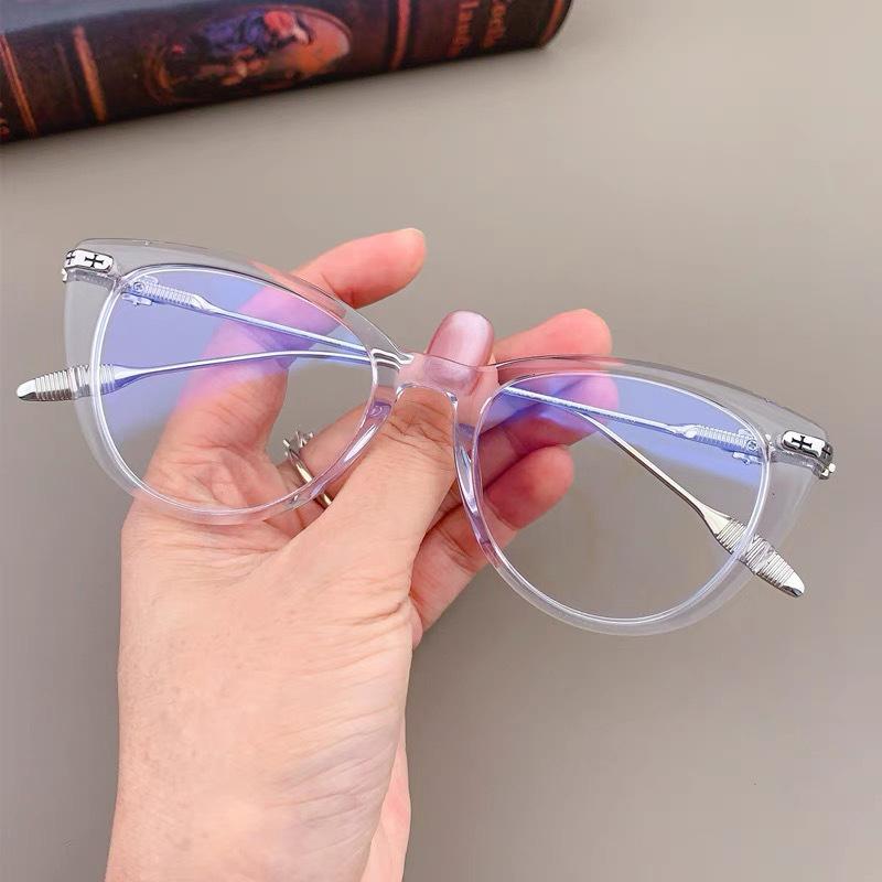

0 ~ +4.0 Young Looking Presbyopia Glasses Black Cat Eyes Anti Blue Light Style Fashion Transparent Frame Reading Glasses +4.0