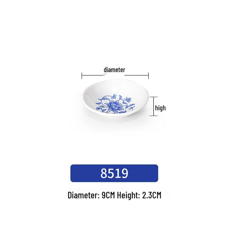 Melamine Blue & White Snack Plate
