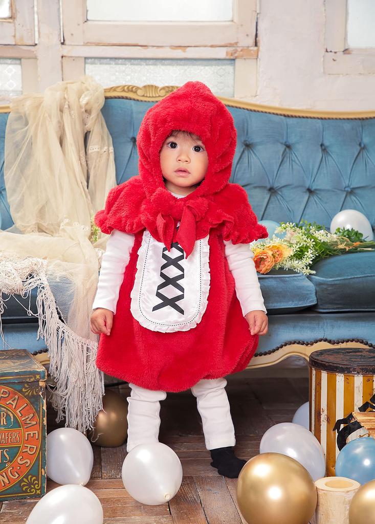 Clear Stone Marshmallow Baby Cosplay Halloween Little Red Riding Hood Baby 80cm Red Costume