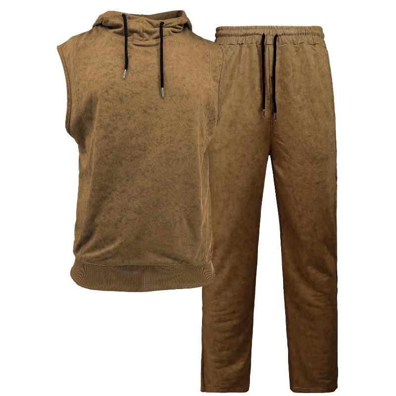 

Новые и старые повседневные спортивные шорты эластичный костюм толстовка с капюшоном мужской свитер без рукавов XXXL хаки