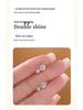 Genuine S925 Sterling Silver Moissanite Diamond Earrings: 18k White Gold-Plated Hoops, Light Luxury Cold Style Studs for Women