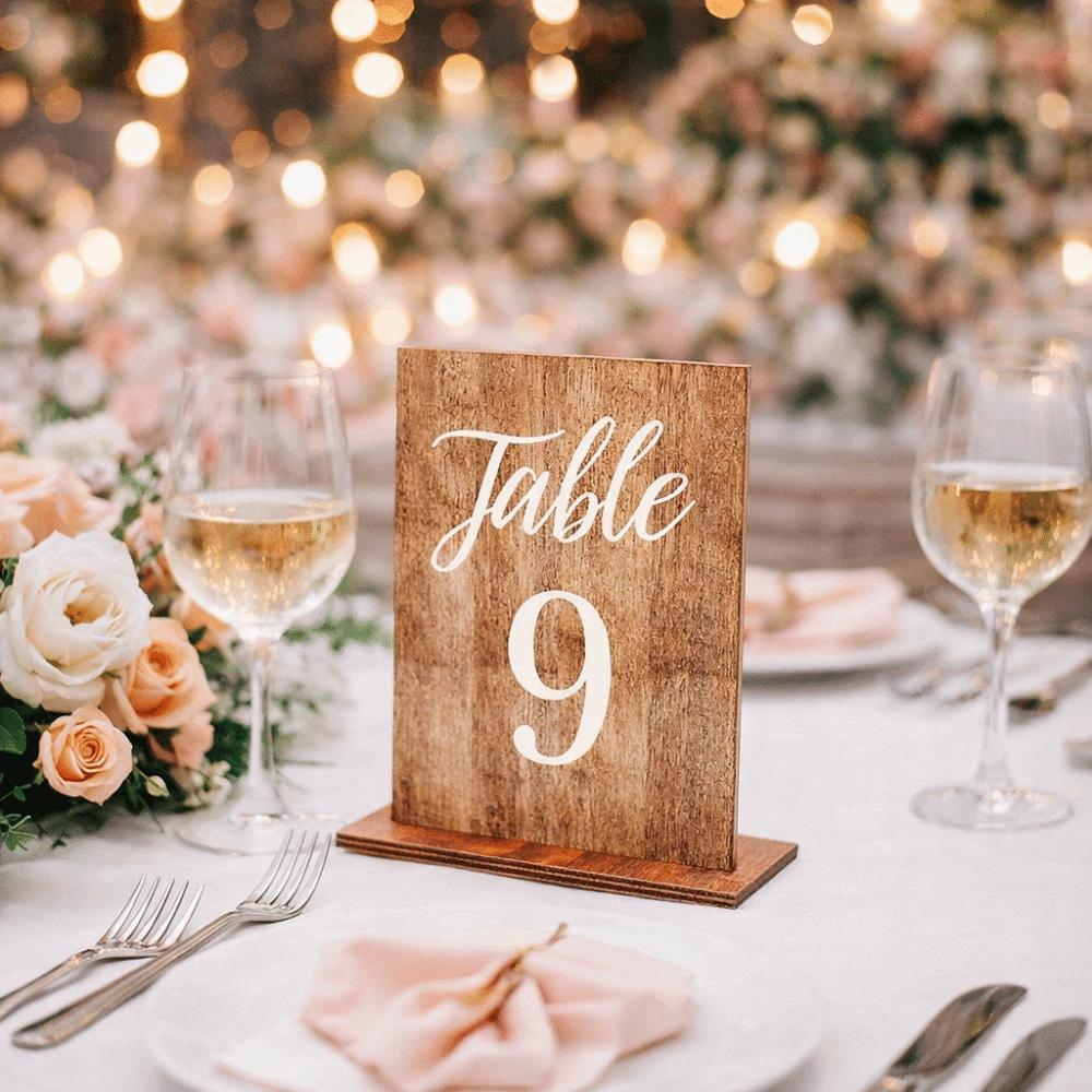 Durable Wedding Table Numbers Double-Sided Number Cards Decoration Table Number Signs  Dining Table