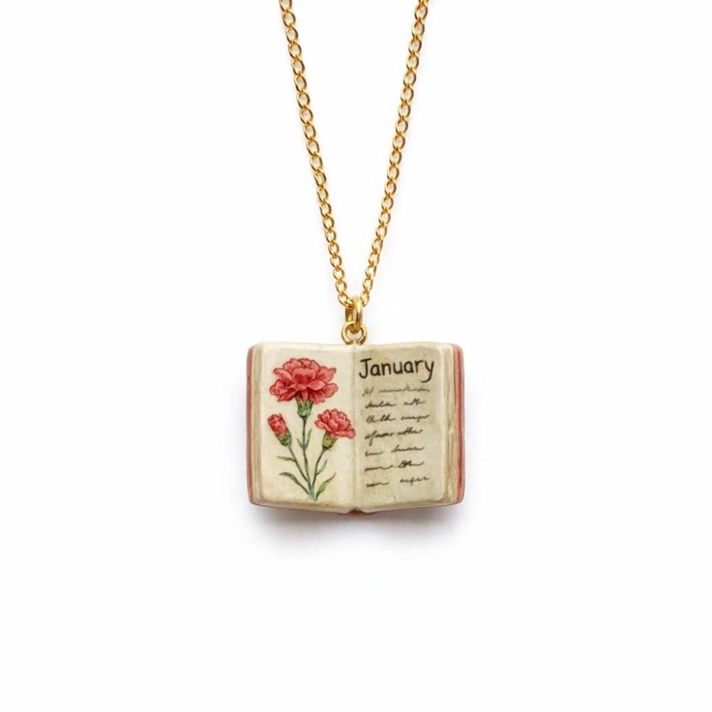 Copper Birthday Necklace Month Design Sense Necklace New Book Pendant Necklace  for Women