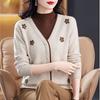 Women's Semi-turtleneck Sweater Autumn Winter Thickened Printed Color-block Knit Sweater Loose Jacquard Pullover Knit Top Outwear