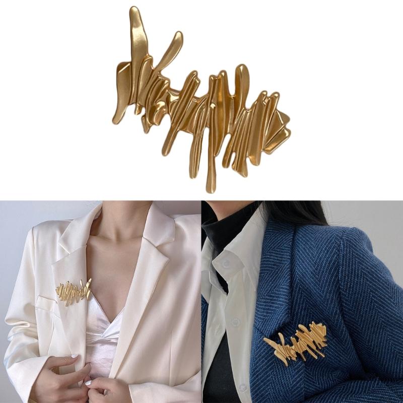 Geometric Metal Brooches Irregular Metal Brooches Geometric Metal Pin Irregular Metal Pins Alloy Material for Woman Girl