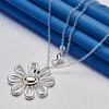925 Sterling Silver 16-30 Inch Exquisite Flower Pendant Necklace, Women's Fashion Wedding Gift Jewelry
