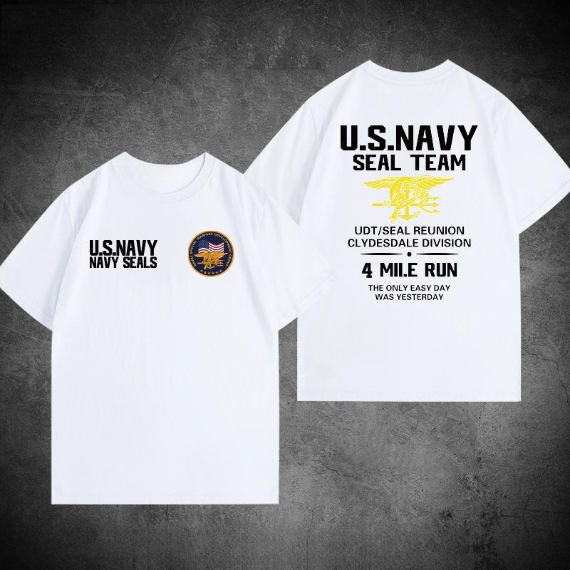 2025 New DEVGRU Special Forces SEAL Team T-shirts  Six Tactical Army Fan Tough Guy Printed Pure Cotton T-shirt Round Neck Loose