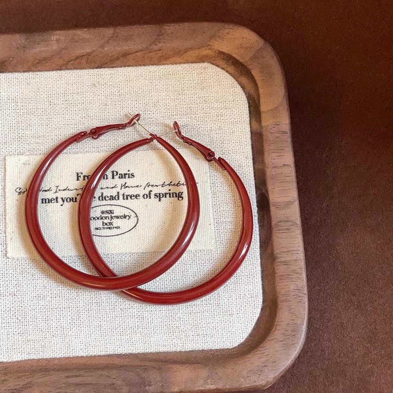 Chinese New Year Red Rose Petal Earrings - Festive, Fashionable & Elegant