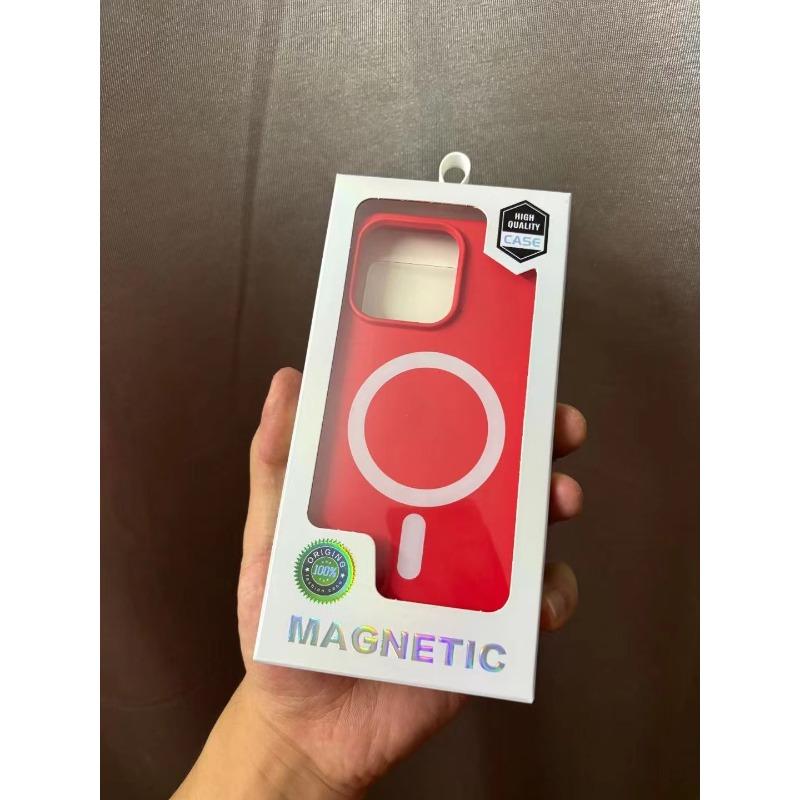 Suitable for Apple 16promax Liquid Silicone Magnetic Phone Case IP15 Imitation Original Liquid Large Hole 13 Protective Case