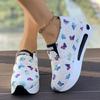 Fashion Fashion Butterfly Print Platform Sneakers Women Lightweight Slip On Walking Shoes Woman Thick Sole Non Slip Casual Sports Shoes