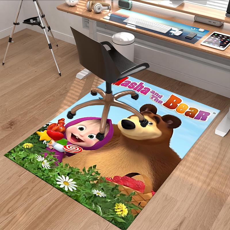 Masha Bear Adventure Carpet For Playroom Bedroom Living Room Sofa Home Decorkids Game Area Rug Nonslip Floor Mat
