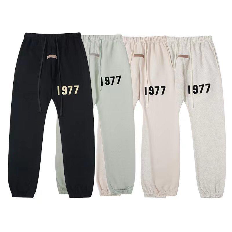 Three-dimensional flocking 1977 men's and women's American high street hoodie sweater trousers casual suit