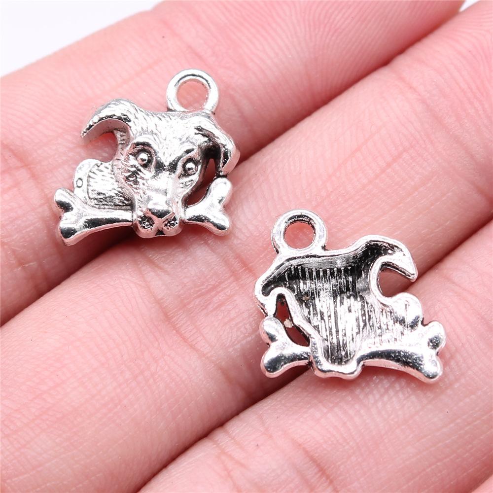 20pcs Bone Pendant Charms Antique Silver Color Bone Charms Jewelry DIY Bone Charms For Bracelet Making