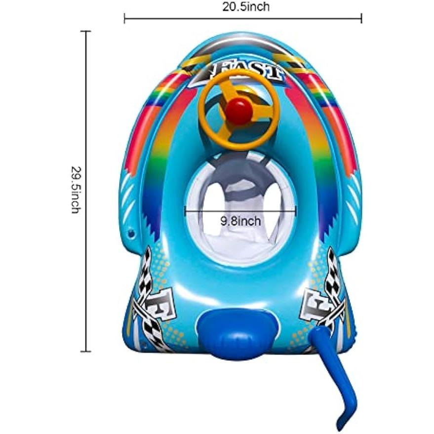 Baby Swimming Ring, Swimming Seat, Baby Swimming Aid with Steering Wheel Handle, Swimming Hoops, Baby Swimming Trainer, Boat for From 1-5 Years Old