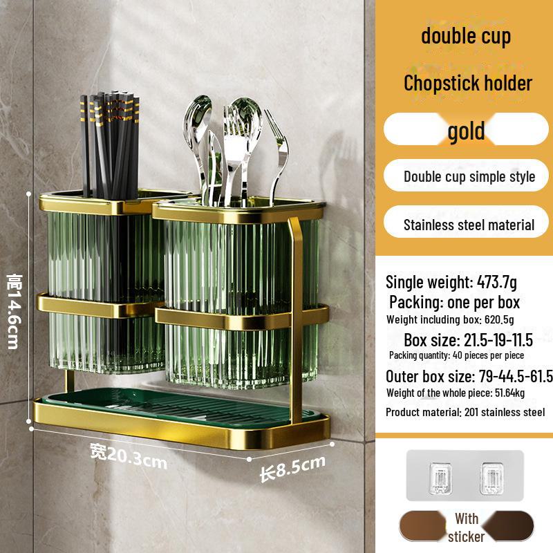 Multi-functional Stainless Steel Kitchen Knife & Utensil Holder with Cutting Board Storage