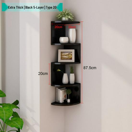 Wall-Mounted Multi-Layer Shelf: Corner Storage and Decoration for Bathroom, Bedroom, and Living Room.