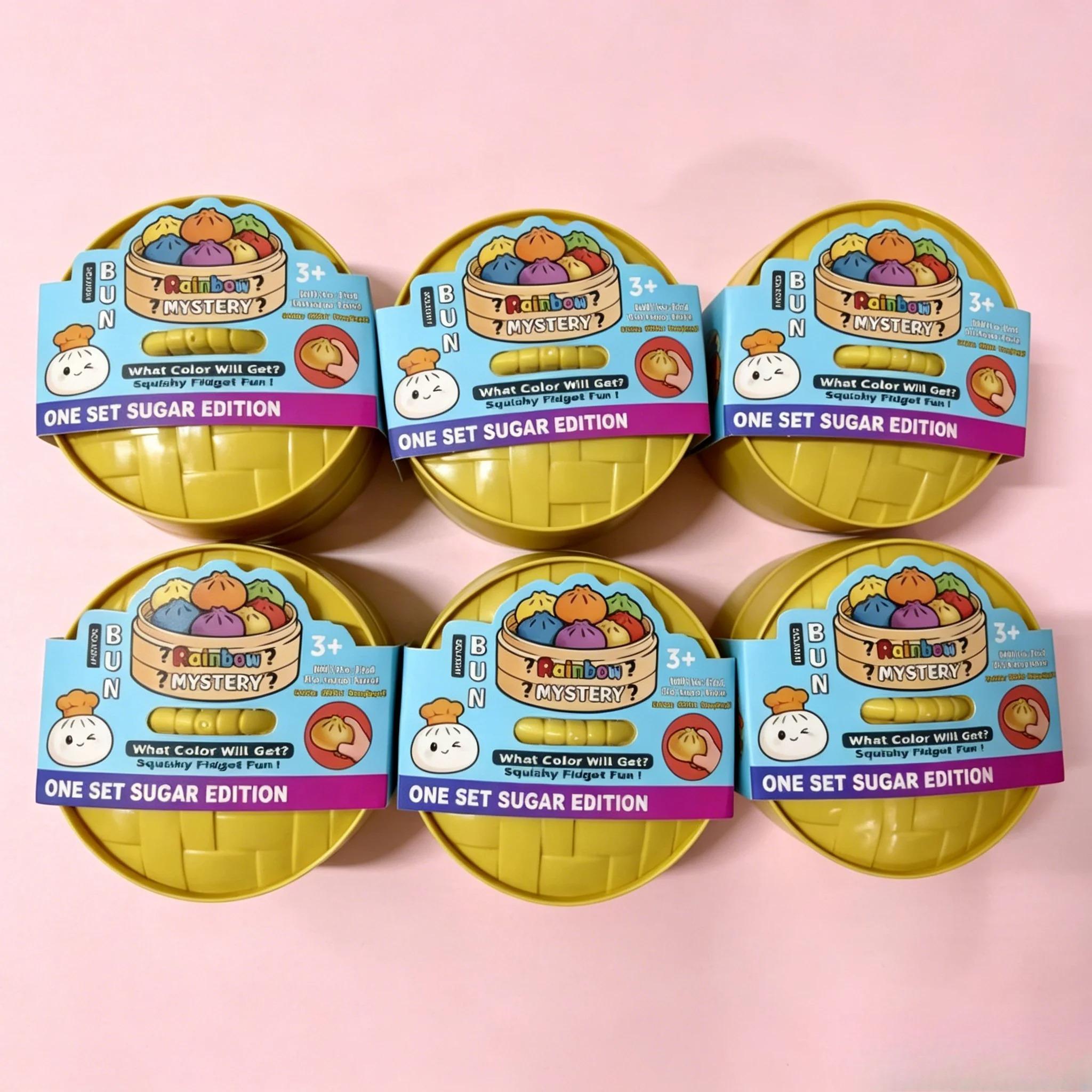 Gestoomd Broodje Knijp Fidget Speelgoed - Zacht Pluche Stressverlichtend Sensorisch Speelgoed met Glitters voor Kinderen & Volwassenen