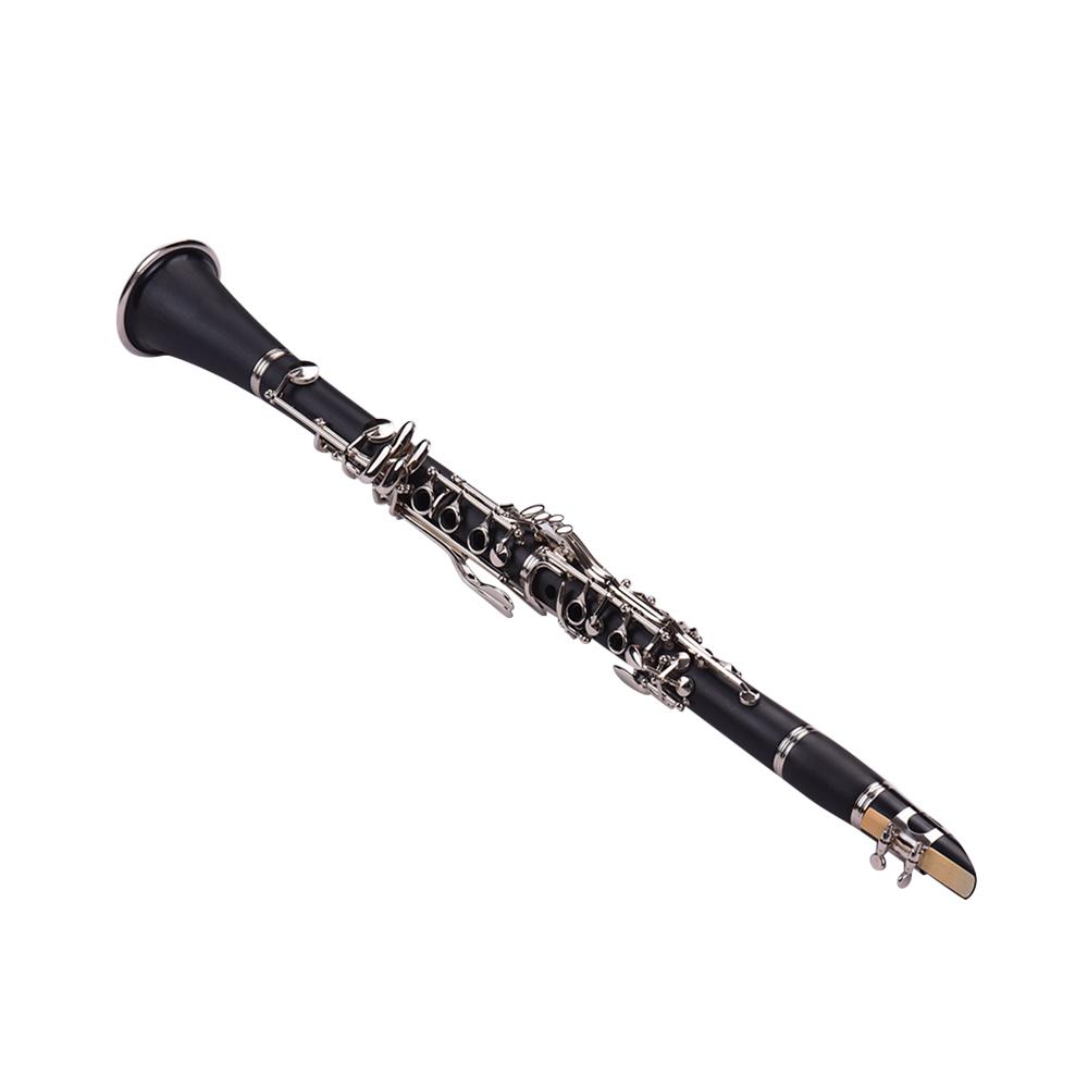 ABS 17 Key Clarinet Bb Flat with Carry Case Gloves Cleaning Cloth Mini Screwdriver Reed Case 10pcs Reeds Woodwind