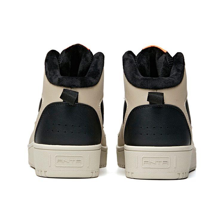 Anta Life Collection Fleece Lined Thermal Abrasion Resistant Breathable High top Skateboard Shoes Men's Black Gray 912046920-2