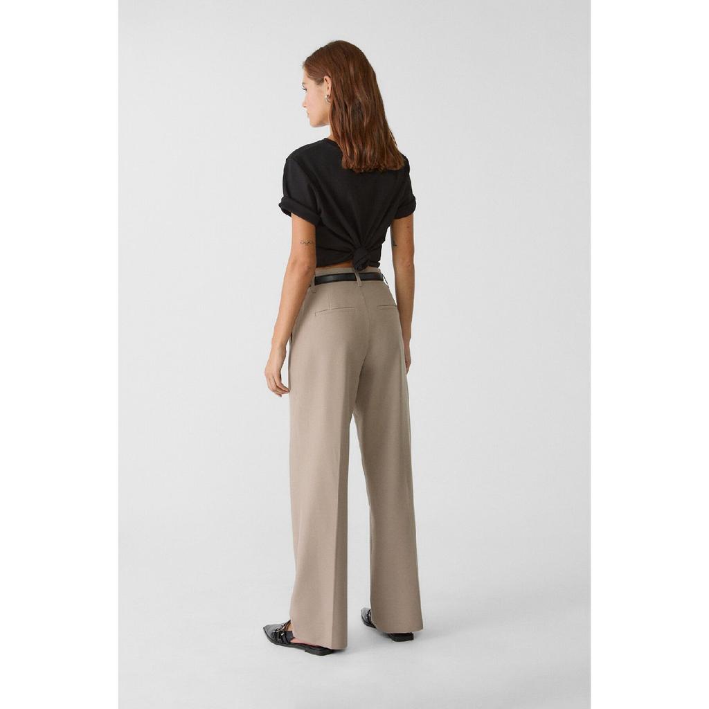 Straight Fit Fabric Pants