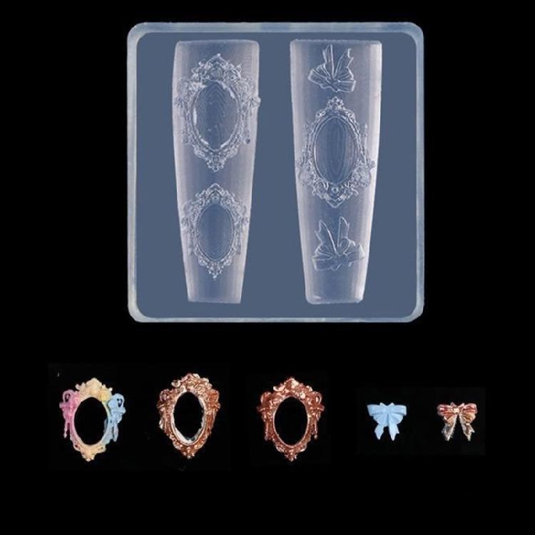 Silikonowe Formy z Wytłaczaną Ramką 3D Dla Entuzjastów Zdobienia Paznokci 1 szt./2 szt. Wielokrotnego Użytku Narzędzia do Dekoracji Paznokci DIY