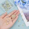 48Pcs 2 Colors Alloy Pendants Star Charm Platinum & Golden 19x12mm 24pcs/color