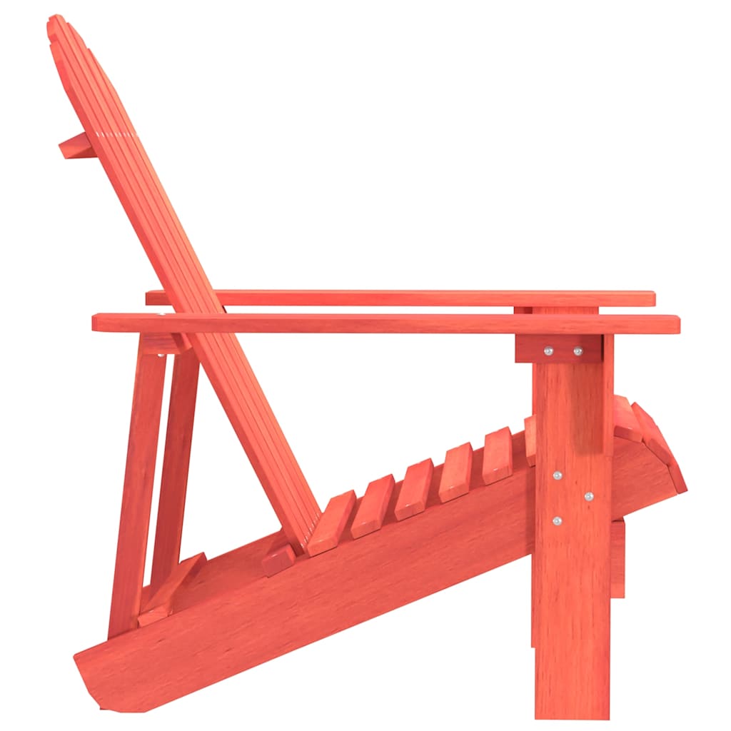 Adirondack Garden Chair Solid Pine Wood Red
