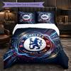 Wzór Chelsea FC 3-częściowy komplet pościeli Miękka poszewka na kołdrę z mikrofibry z poszewkami na poduszki do sypialni
