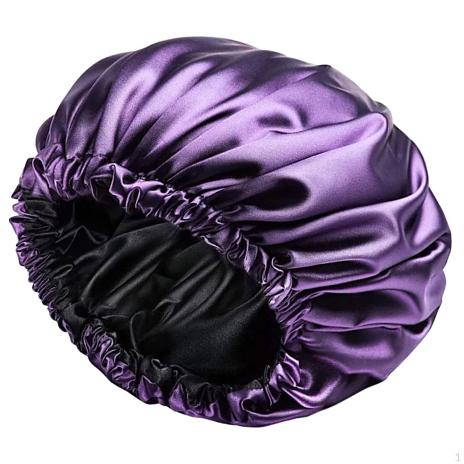 

Ночной колпак с атласной подкладкой, удобный ночной колпак для сна фиолетовый