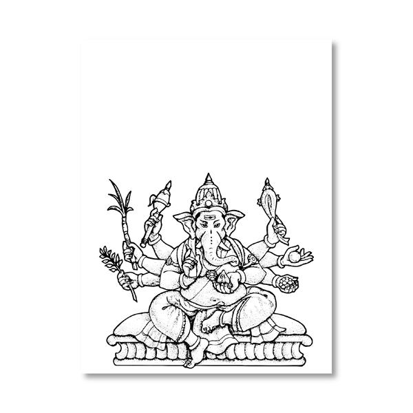 Hinduismus Hindu Gott Ganesha Maske Poster Religion Symbol Kunst Leinwandbild Schwarz Weiß Bilder Heimdeko Wandkunst Drucke Ohne Rahmen