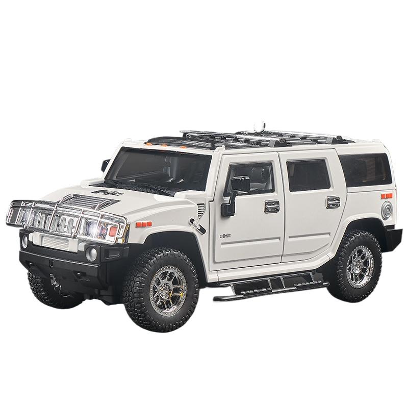 

Симуляция в масштабе 1/18 Сплавной внедорожник Hummer H2 Литая металлическая модель Украшение интерьера дома Детская игрушка Детский подарок Подарок на день рождения белый