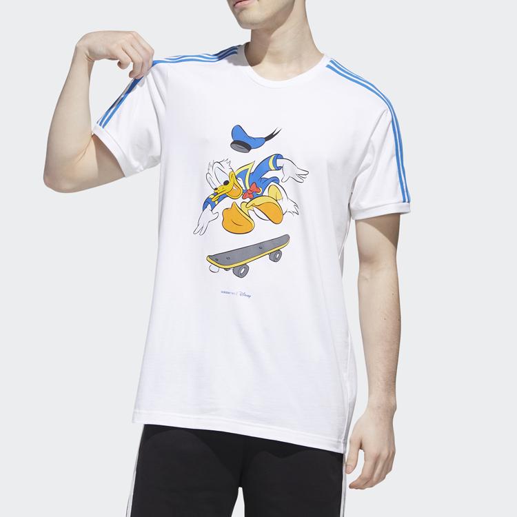 Adidas Neo Donald Duck Casual Crew Neck T-Shirt Men Tops White GJ5648
