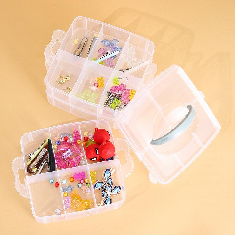 3-layers Jewelry Bead Storage Container Detachable Crafts Tool Case Plastic Storage Box  Desktop
