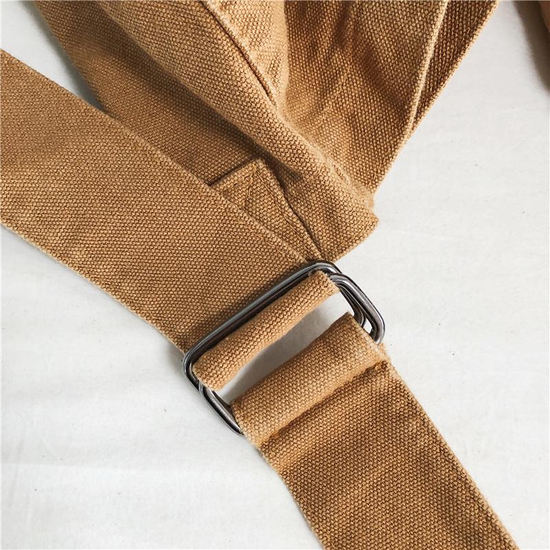 Minimalist Style Solid Shoulder Bags 100% Cott Unisex Solid Crossbody Bags Canvas Packages South Korea Casual Messenger Bags