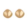 European and American simple and cold wind INS geometric smooth surface light luxury alloy heavy industry stud earrings retro casual earrings