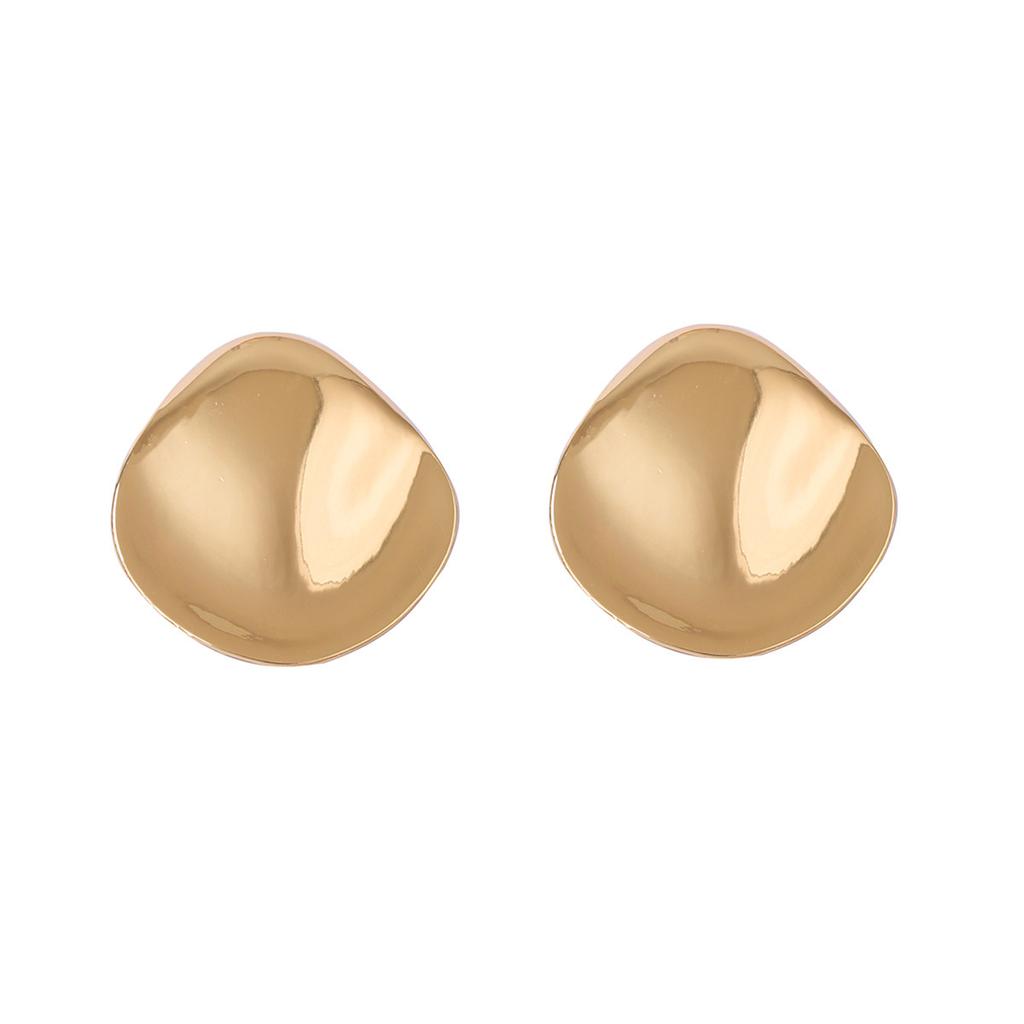 European and American simple and cold wind INS geometric smooth surface light luxury alloy heavy industry stud earrings retro casual earrings