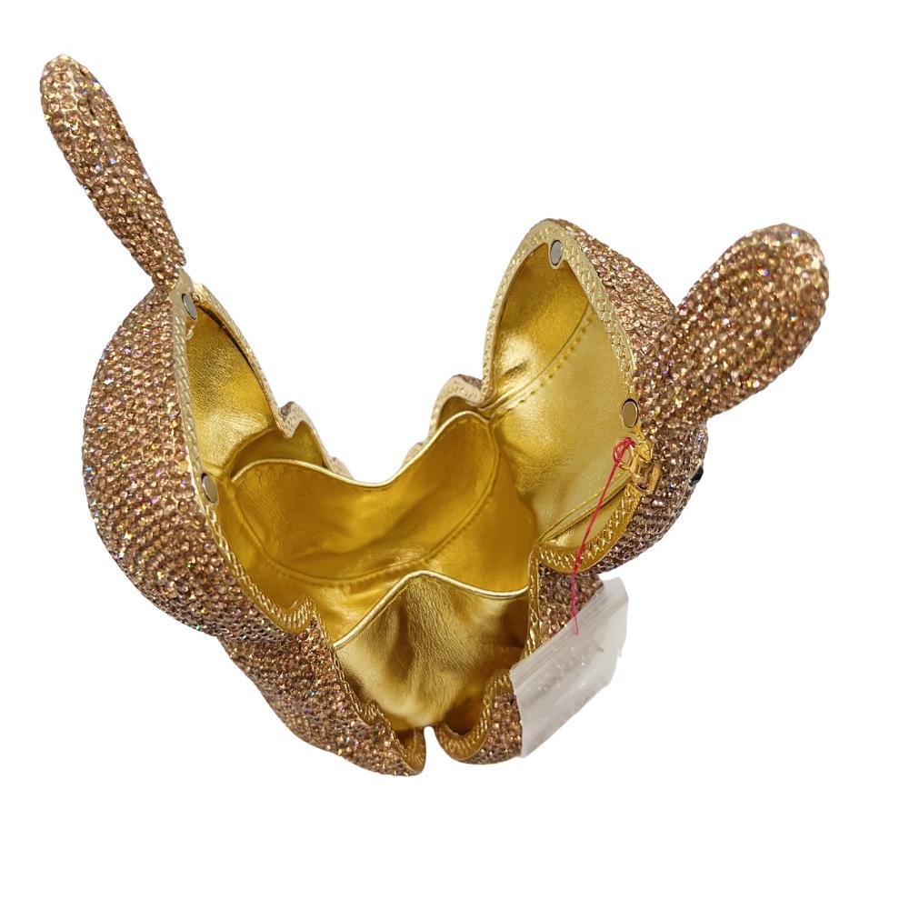 Rhinestone Rabbit Evening Clutch - Elegant Crystal Bag for Parties & Banquets
