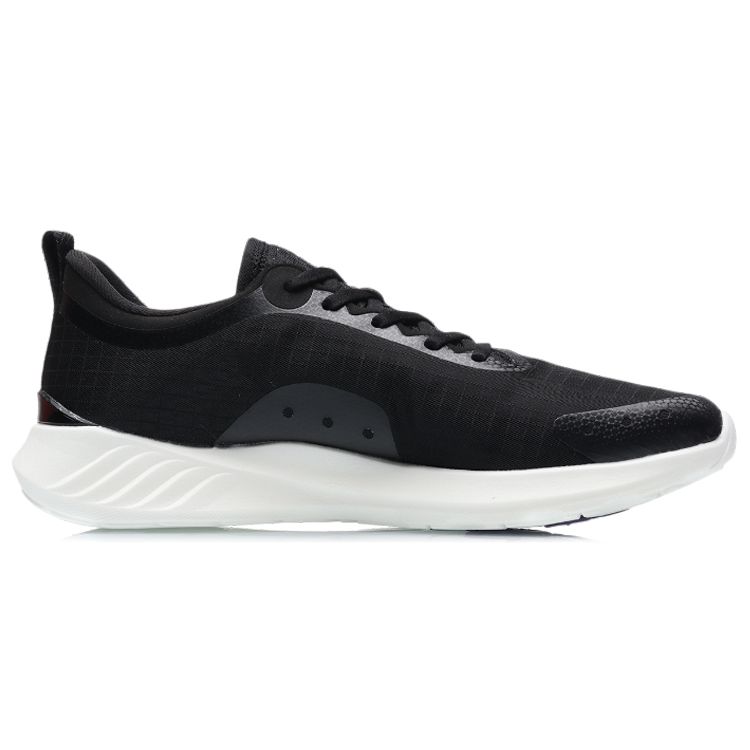 Li-Ning Lightweight Shock Absorbing Non-Slip Durable Low-Top Running Shoes Men sneakers Black ARBR001-4