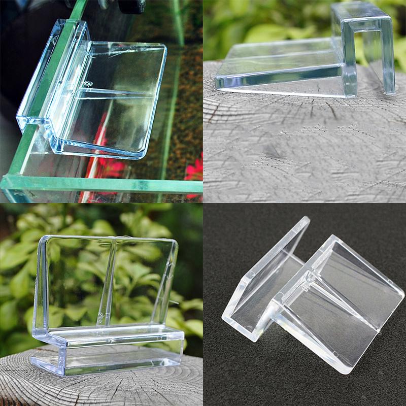 4Pcs 6/8Mm Aquarium Tank Clear Plastic Clips Glass Cover Strong Support Holders