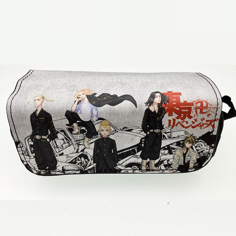 InuYasha Tokyo Revengers Seven Deadly Sins Anime Double Zipper PU Pencil Case Bag. Pencil Case
