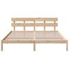 Brown Bed Frame with Headboard 180 x 200 cm Solid Pine Wood
