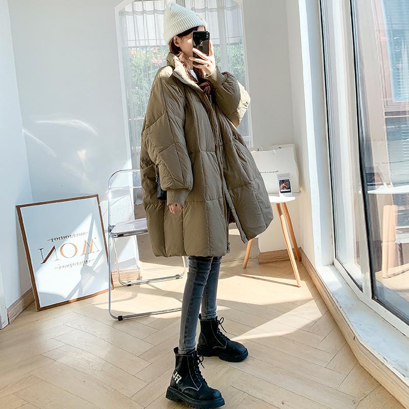 New down padded clothes women's winter long padded jackets loose over the knee padded jackets trendy