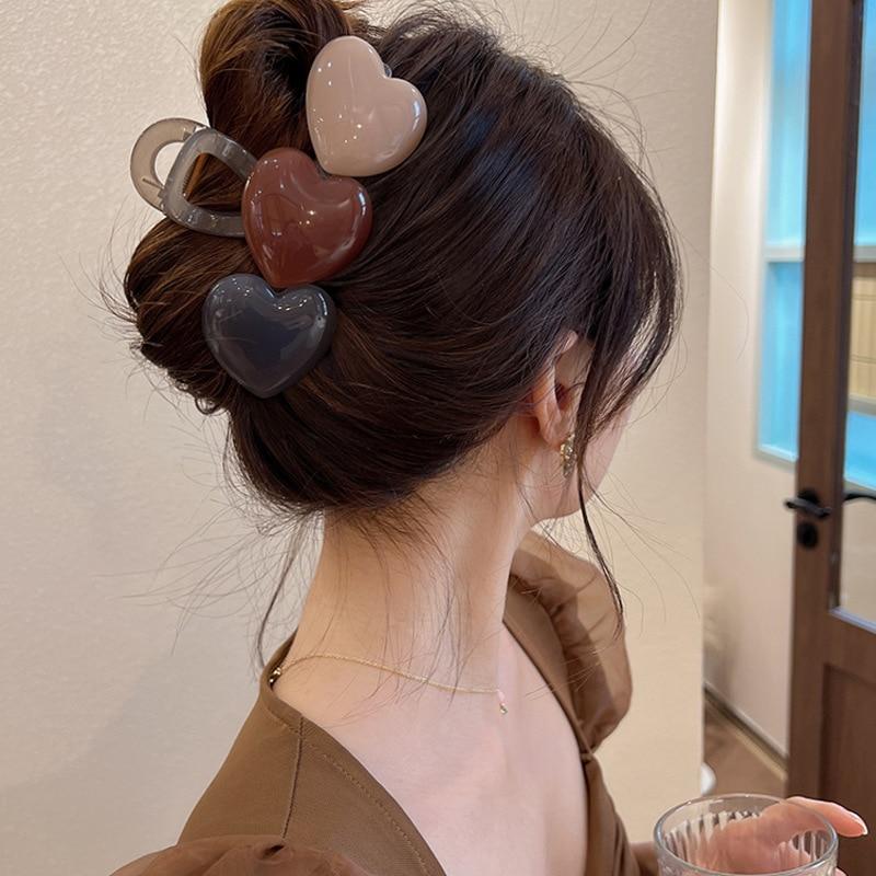 Pince à cheveux en forme de grand cœur, élégante, douce, requin, épingle à cheveux, accessoires pour cheveux féminins, ornement de couvre-chef pour femme, 2023