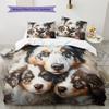 Australian Shepherd Dog Pattern Bedding Home Decoration Birthday Gift (1 * Duvet Cover + 2 * Pillowcase, Without Core)
