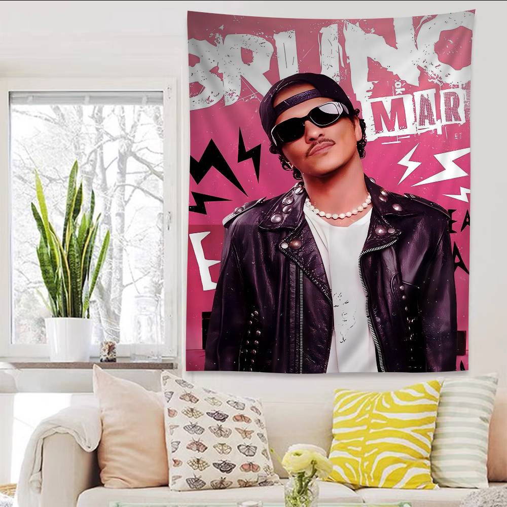 Textilien Unisex B-Bruno Mars Singer Printed Large Wall Tapestry Hanging Tarot Hippie Wall Rugs Dorm Art Home Decor